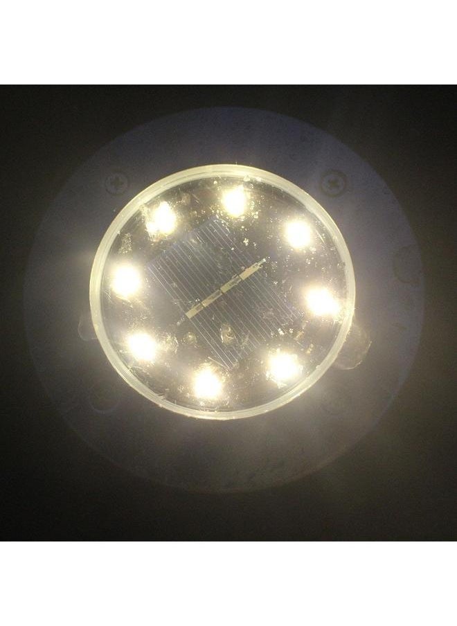 4-Piece 8 LED Solar Power Garden Light Silver/Black