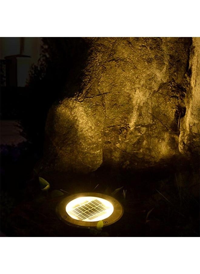 4-Piece 8 LED Solar Power Garden Light Silver/Black