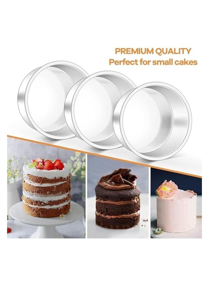 Baking Round Cake Mould, 2 PCS Aluminum Non-stick Deep Round Cake Pan, 8 Inch Round Cheese Cake Baking Pans with Removable Bottom, Suitable for Wedding, Birthday Cake Baking