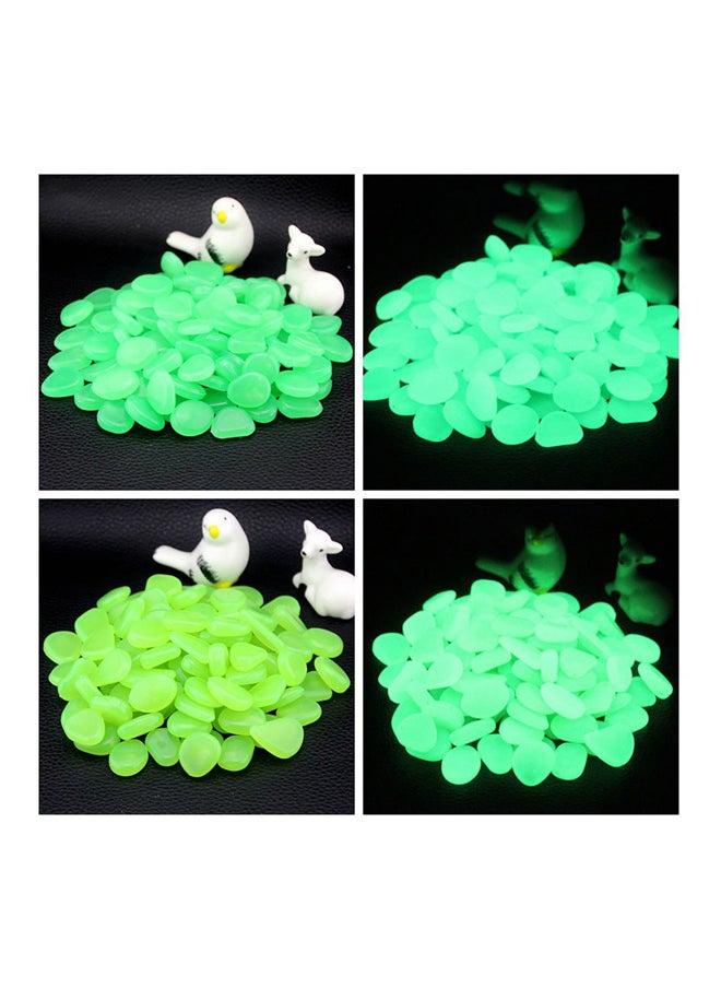 100-Piece Glow-In-The-Dark Fish Tank Pebble Set Blue 2.5cm