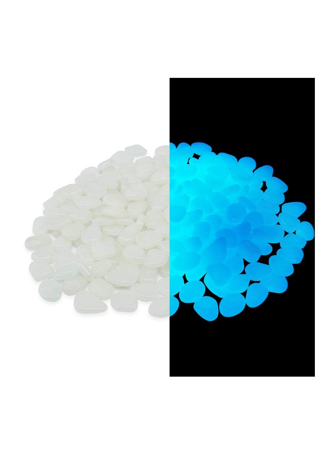 100-Piece Glow-In-The-Dark Fish Tank Pebble Set Blue 2.5cm