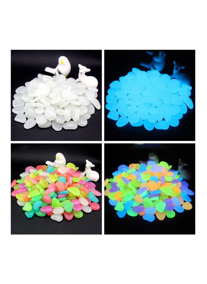 100-Piece Glow-In-The-Dark Fish Tank Pebble Set Blue 2.5cm