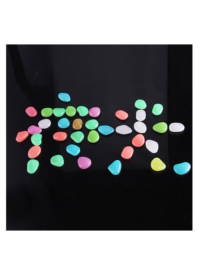 100-Piece Glow-In-The-Dark Fish Tank Pebble Set Blue 2.5cm