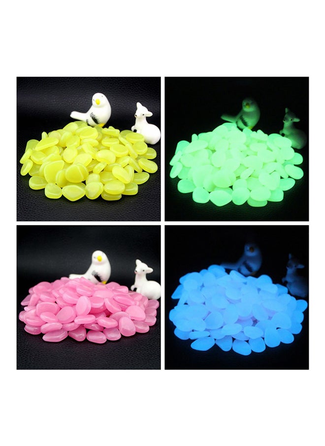 100-Piece Glow-In-The-Dark Fish Tank Pebble Set White