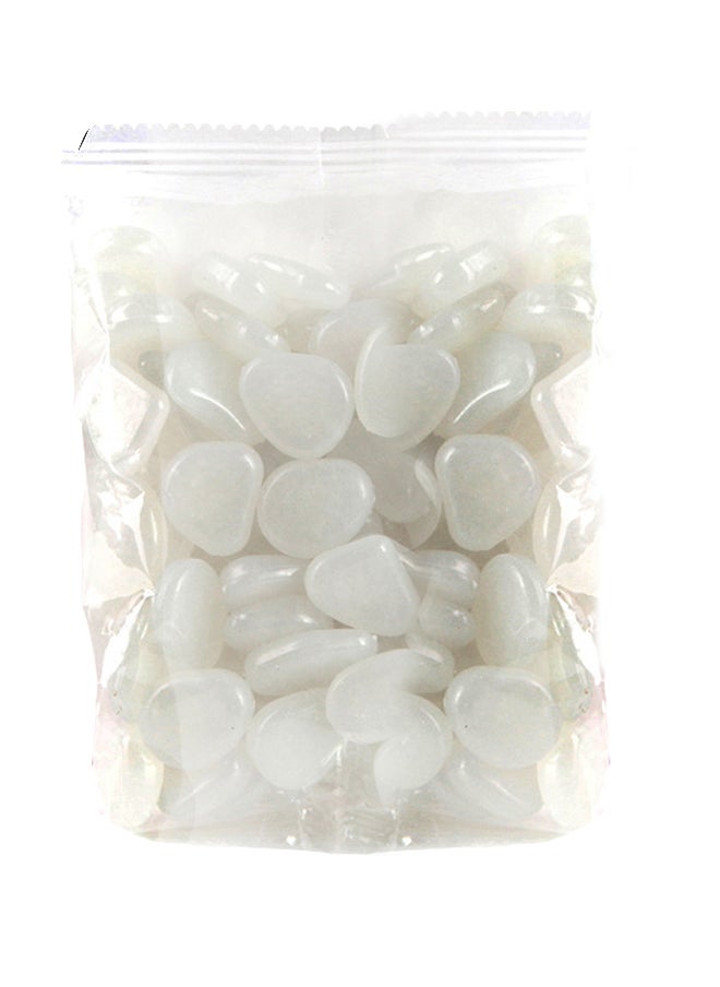 100-Piece Glow-In-The-Dark Fish Tank Pebble Set White