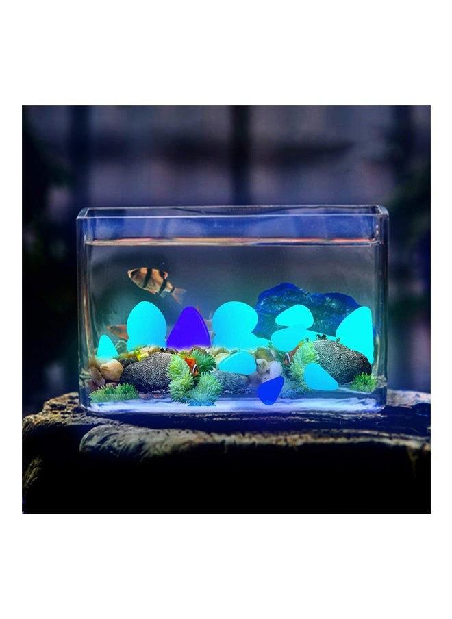 100-Piece Glow-In-The-Dark Fish Tank Pebble Set White