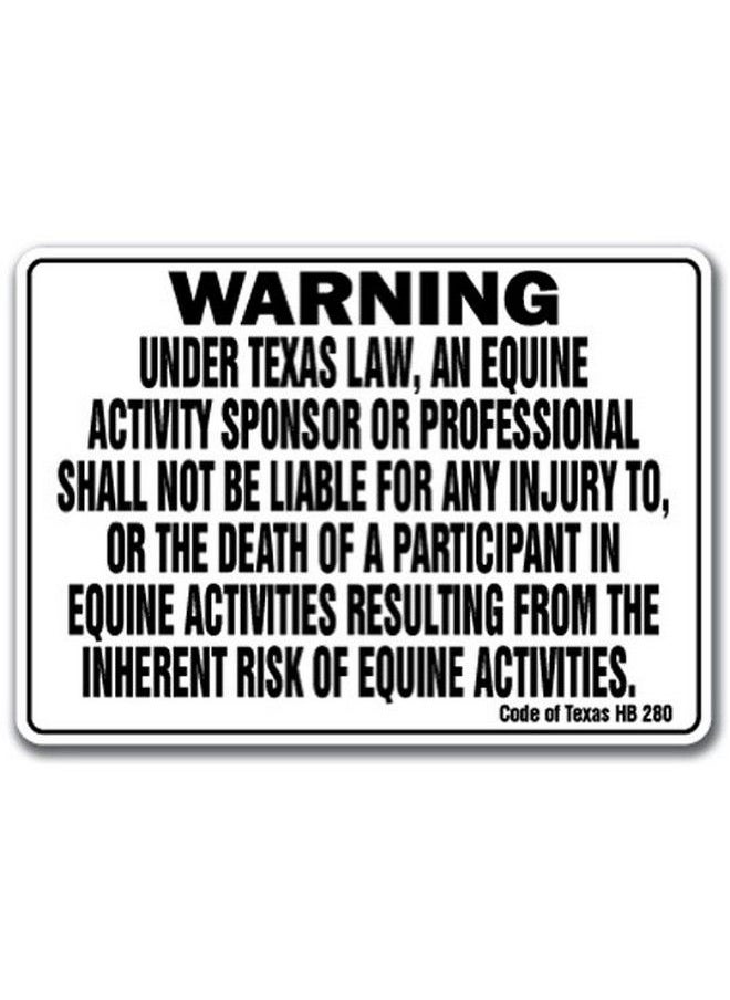 Texas Equine Sign Activity Liability Warning Statute Horse Farm Barn Stable 10