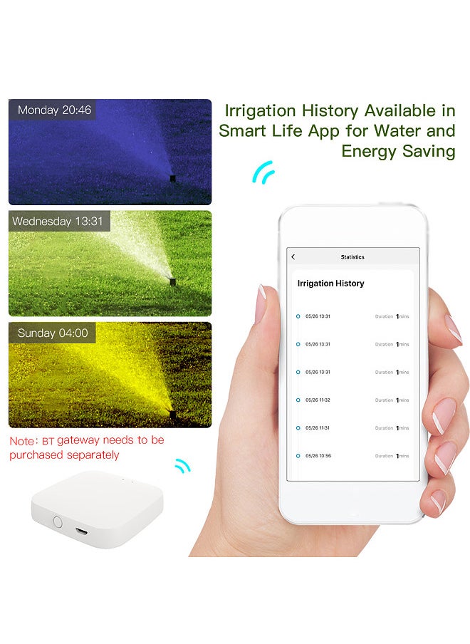 Intelligent Tuya APP BT Water Timer Rain Delay Programmable Irrigation Timer with Automatic and Manual Watering Hub Required