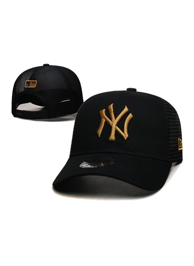 New Era 9Fort New York Yankees Baseball Hat Duck billed Hat Pointed Hat Sun Hat Pure Cotton Breathable Mesh Panel Men's and Women's Hat Baseball Outdoor Black