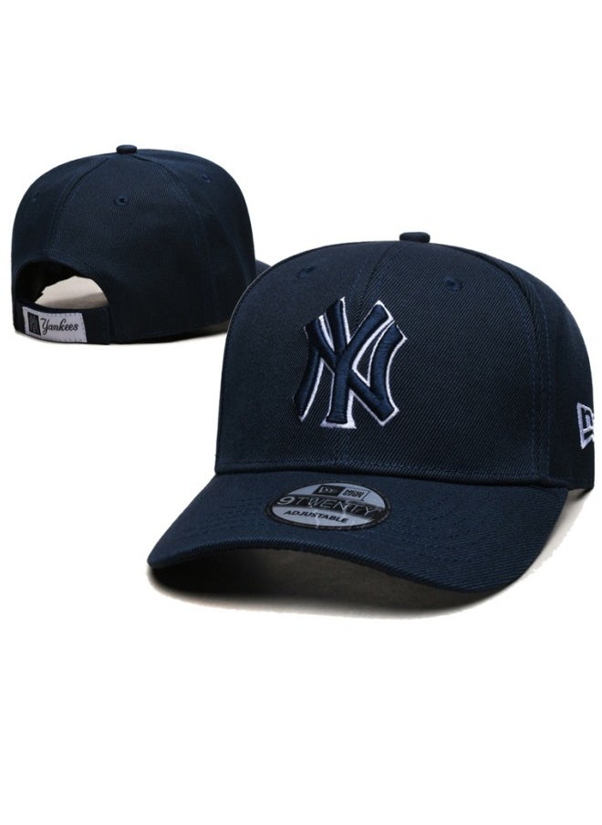 New Era 9Fort New York Yankees Baseball Hat Duck billed Hat Pointed Hat Sun Hat Pure Cotton Men's and Women's Hat Baseball Outdoor blue