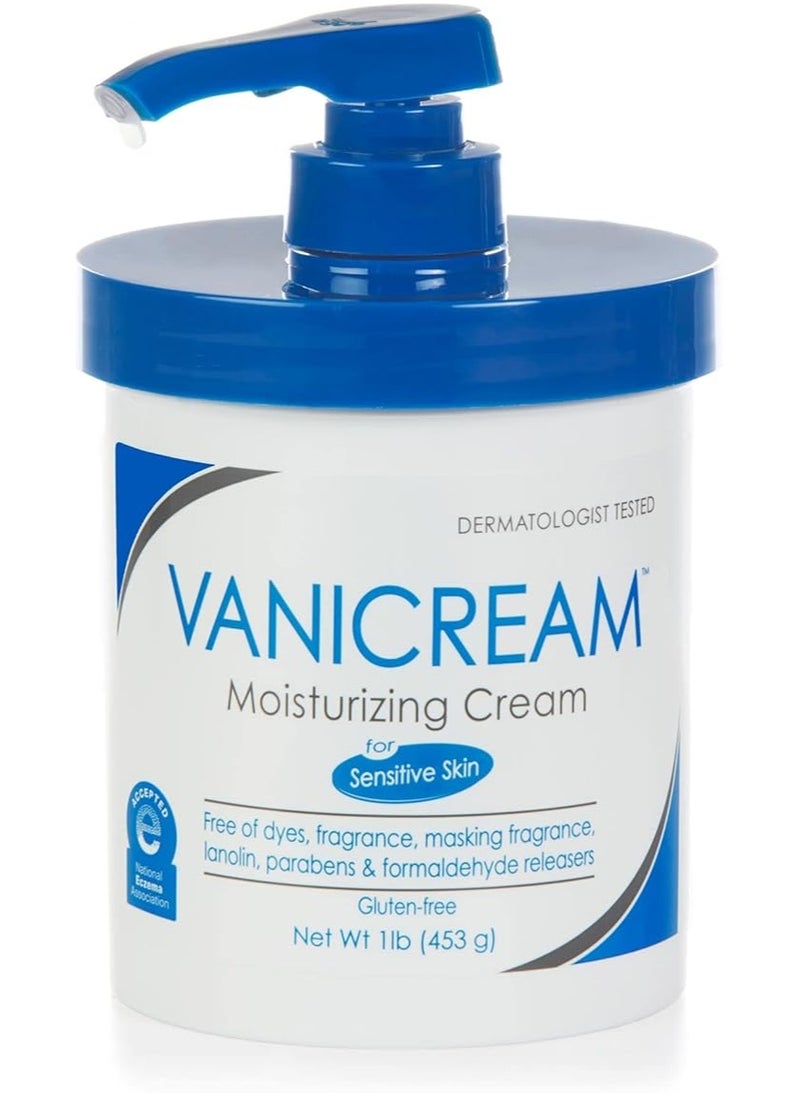 Vanicream Moisturizing Skin Cream with Pump Dispenser - 16 fl oz (1 lb) (453 g)- Moisturizer Formulated Without Common Irritants for Those with Sensitive Skin