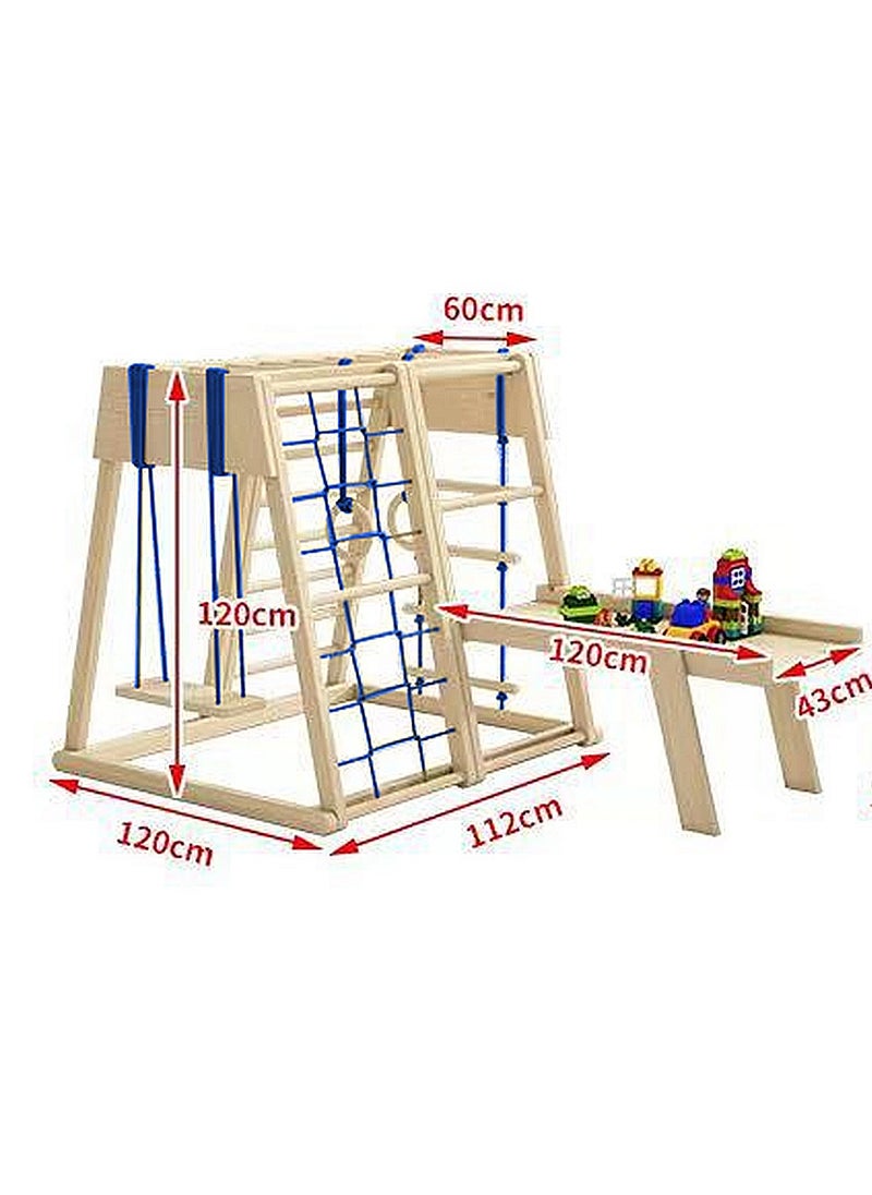 Jungle Gym, Toddler Climbing Toys, Indoor Playground Climbing Toys for Toddlers, Montessori Style Playground Sets for Backyards , Climbing Wall, Rope Wall Climber,  Swing，Toy desk