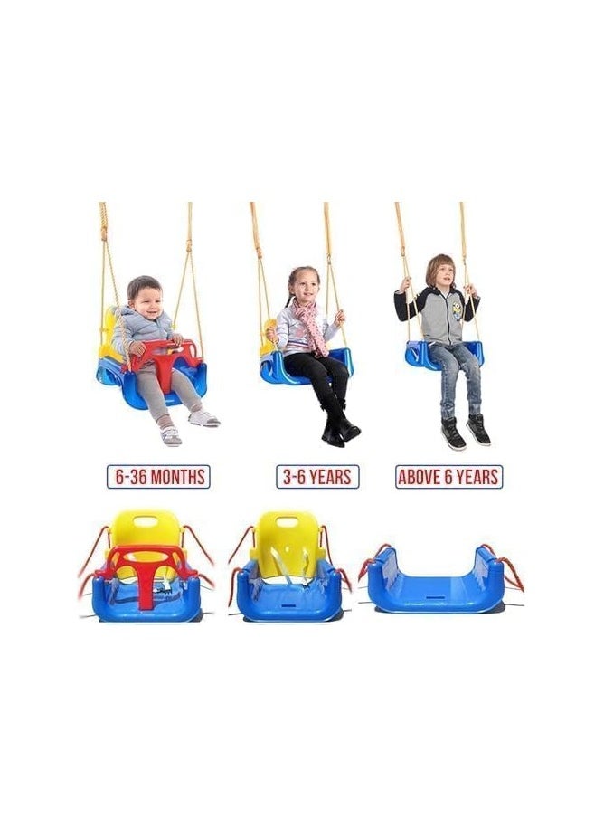 Baby Swing, Durable & Sturdy Plastic, Multifunctional Indoor & Outdoor Swing, Non-Toxic Heavy Duty Seat for Playground, Infants & Toddlers