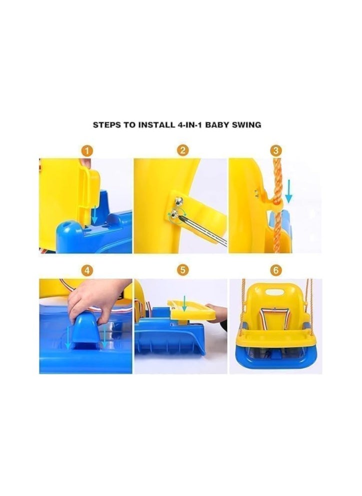 Baby Swing, Durable & Sturdy Plastic, Multifunctional Indoor & Outdoor Swing, Non-Toxic Heavy Duty Seat for Playground, Infants & Toddlers