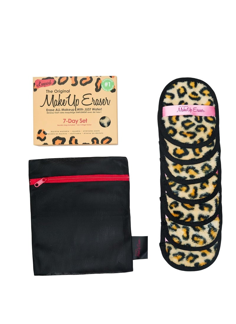 The Original MakeUp Eraser, 7-Day Set, Erase All Makeup With Just Water, Including Waterproof Mascara, Eyeliner, Foundation, Lipstick, Sunscreen, and More! Leopard, 7ct.