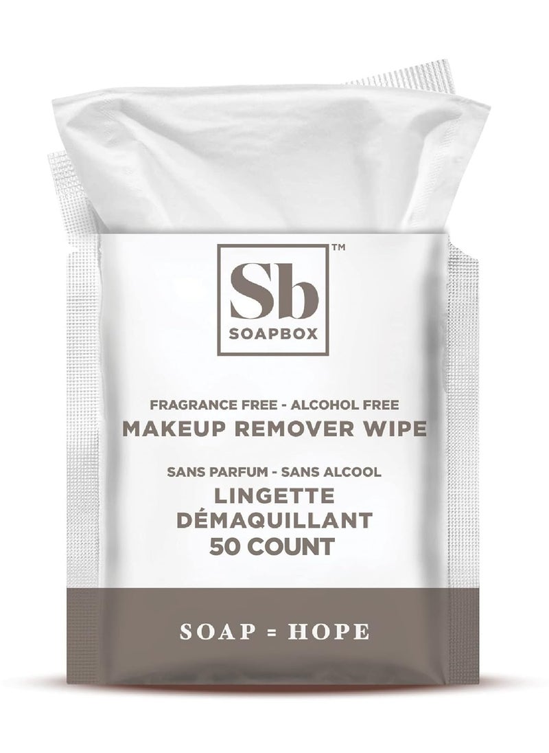 Soapbox Fragrance-Free Makeup Remover Wipes - Gentle Facial Cleansing Wipes for Eye Makeup, Dirt and Oil, Alcohol Free Makeup Remover Pads 50 Count