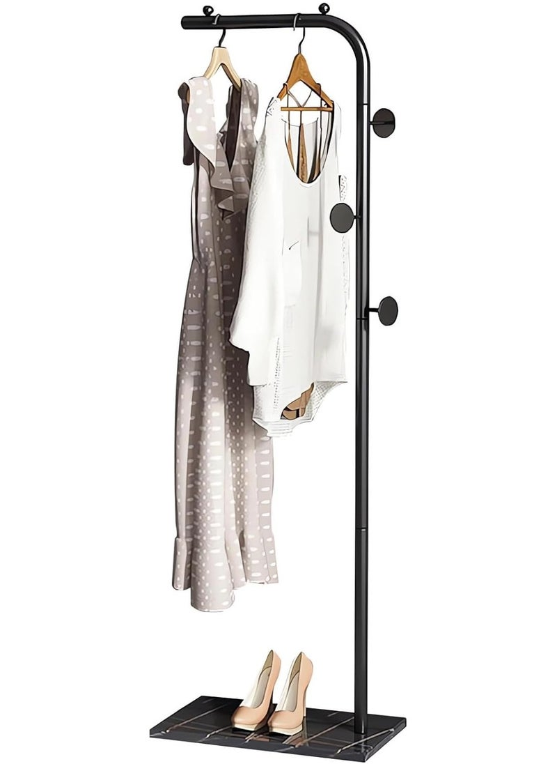 Coat Racks Metal Coat Racks Coat Rack Freestanding Tree Coat Rack L Shaped Coat with Hooks & Marble Base Coat Racks for Hanging Scarf Bag Jacket Home Entry-way Hat Hanger (Black 170cm)