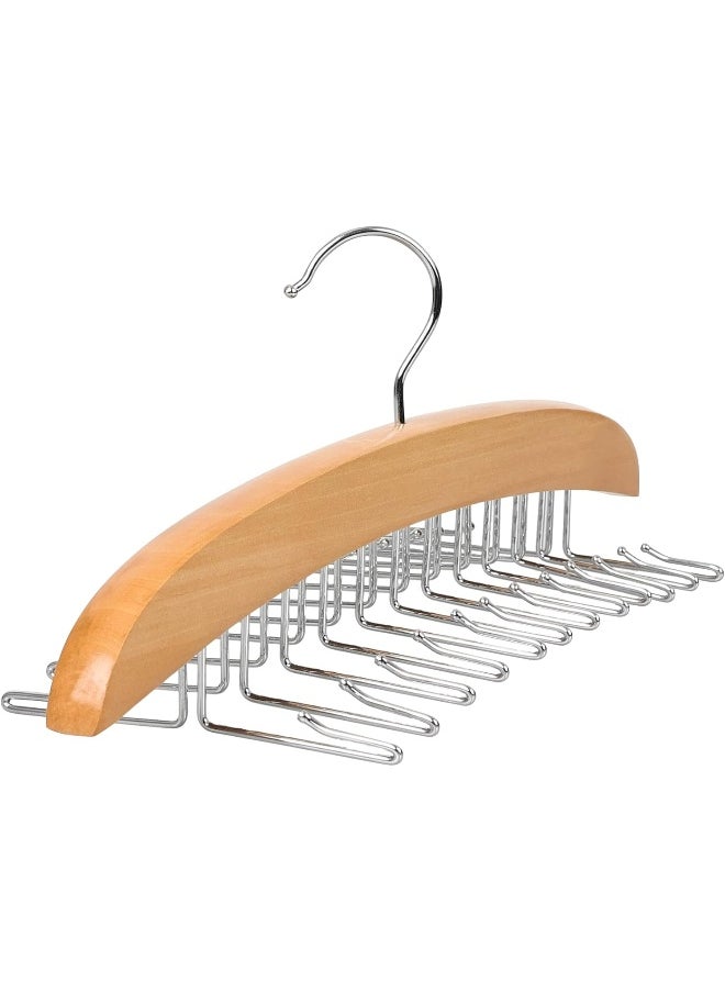 Tank Top Hanger with Premium Wood, 24 Large Capacity, Space Saving, 360° Rotating, Foldable Metal Hooks,  Camisole Organizer for Tank Tops, Camisole, Bathing Suits, Bras, Scarfs etc.