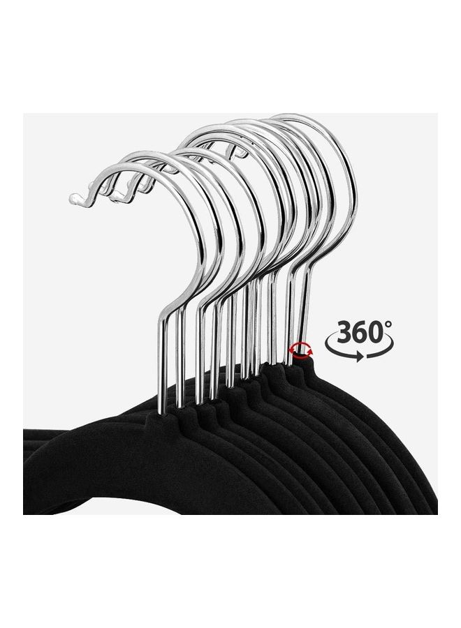 30-Piece Sturdy Non-Slip Flocking Household Adult Hangers Black