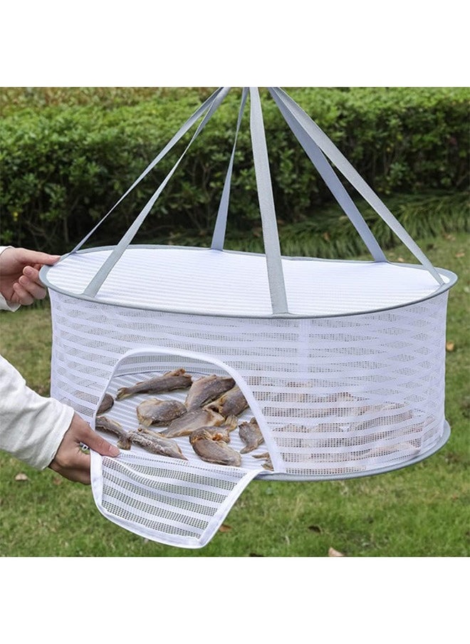 1 Layer Hanging Drying Mesh for Dry Clothes Basket,Foldable for Plants,Drying Fish, Foods Hanging Drying  Net (White, 1 Layer)