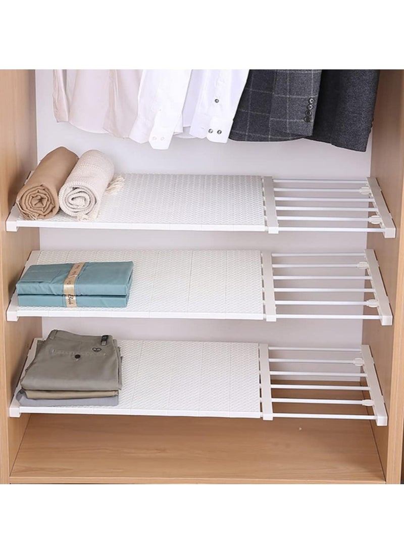 1pc Adjustable Telescopic Storage Rack Expandable Separator Shelf for Wardrobe Cupboard Bookcase Compartment Collecting 24x60cm