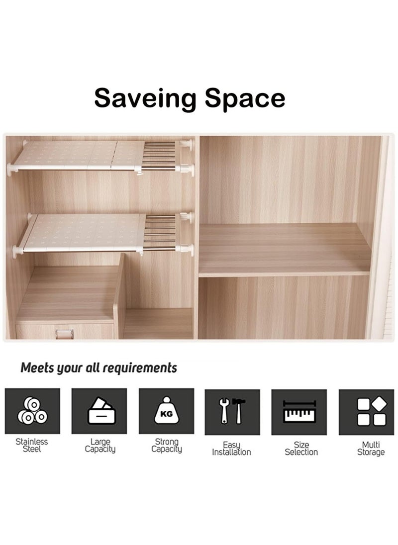 1pc Adjustable Telescopic Storage Rack Expandable Separator Shelf for Wardrobe Cupboard Bookcase Compartment Collecting 24x60cm