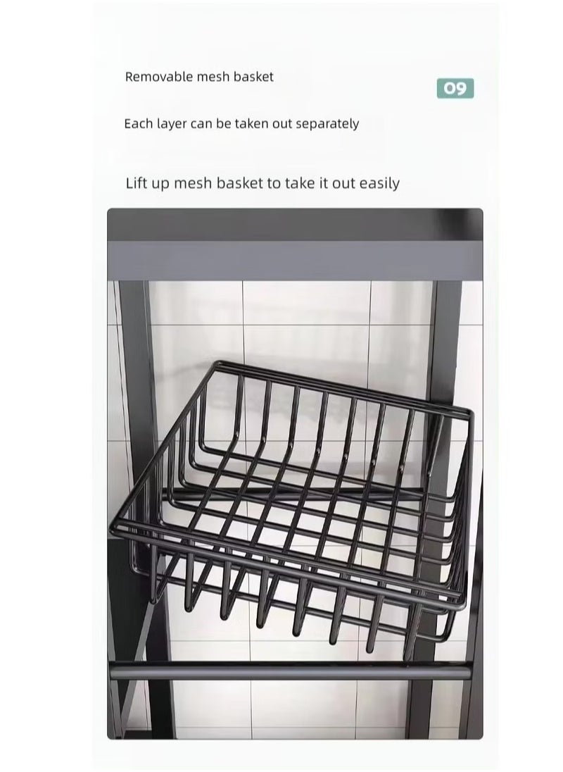 4 Layers Microwave Oven Rack Floor-Standing Multi-Layer Microwave Oven Rack Household Storage Rack Standing Baker's Racks for Kitchen Bedroom Home Office Can be Extended and Adjusted