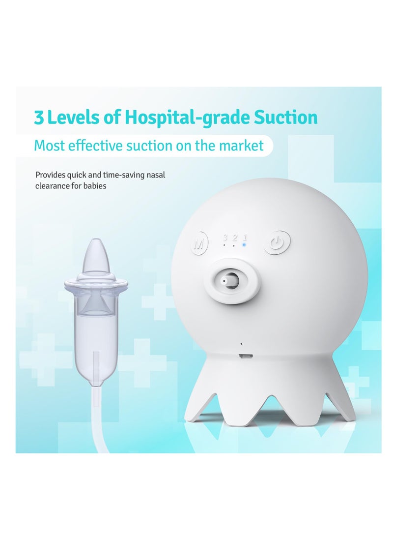 Electric Nasal Aspirator for Baby, Professional Grade, Mute and Rechargeable Nose Sucker for Toddlers, Automatic Newborn Snot Sucker, Nose Cleaner