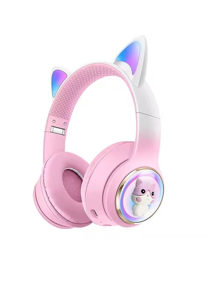 Bluetooth Headset Plus Cat Design Wireless Ears Illuminated Stylish  Over-Ear Headset