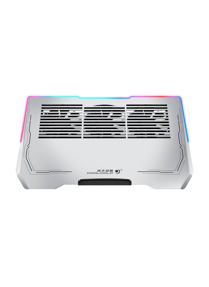 Gaming Al RGB Laptop Cooling Fan - Silver