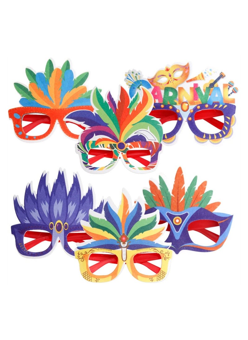 6pcs Fun Colorful Sunglasses for Carnival Parties Hawaiian Style Novelty Glasses Perfect for Dress Up Masquerades