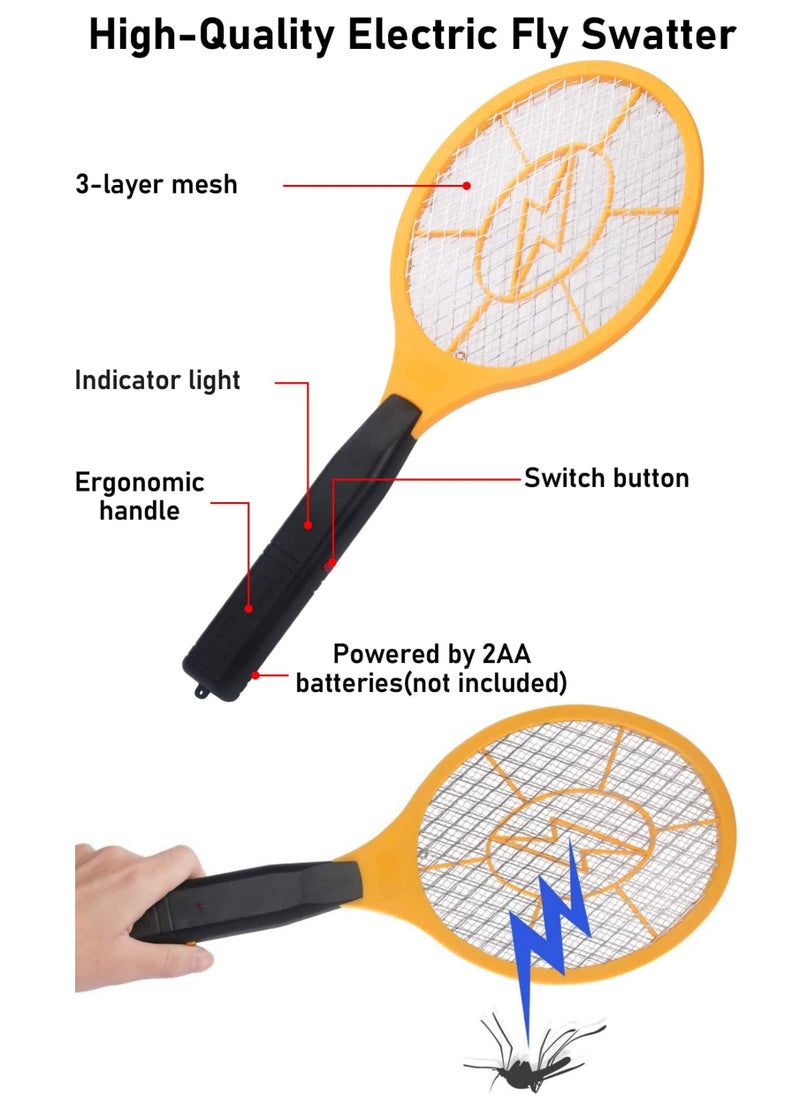 2 Pack Fly Swatter Bug Zapper Racket Battery Operated, Mosquito Indoor Outdoor Fly Insect Catcher Zapper Rackets