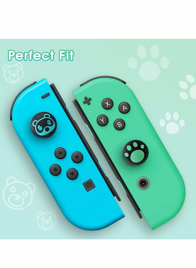 Thumb Grip Caps, Soft Silicone Analog Stick Covers, Cool Rac u0026 Cat Paw Joystick Analog Cap for Nintendo Switch u0026 Lite, Soft Silicone on Cover for Joy-Con Controller - 4 Pcs