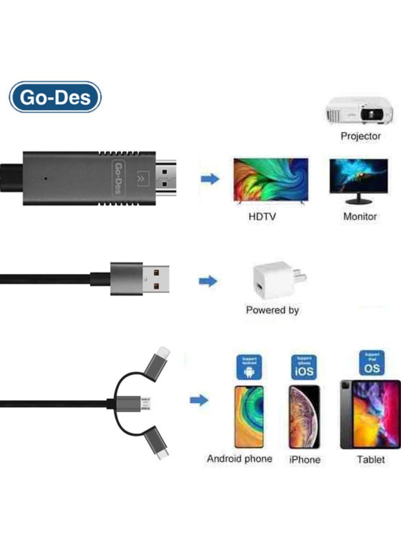 Plug and Play Mobile Phone Cable – Fast Charging u0026 Data Transfer for Android and iOS Devices