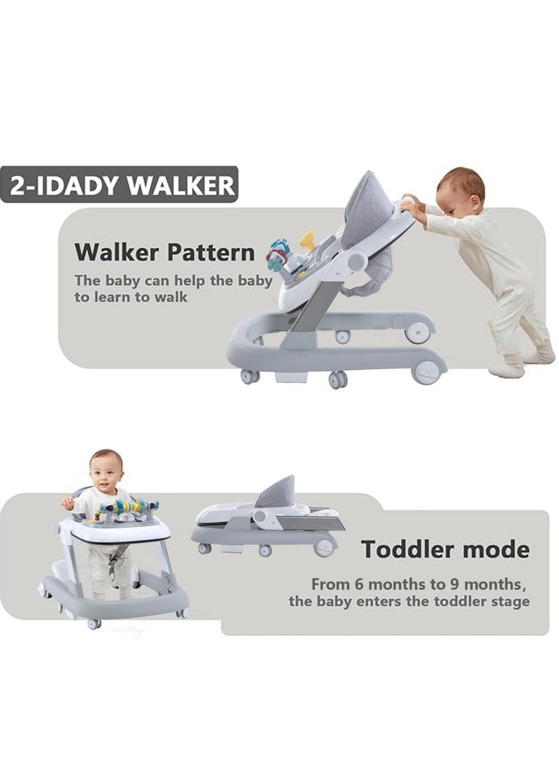 3 In 1 Baby Walker With Adjustable Height & Musical Toy, 6 - 18 Months