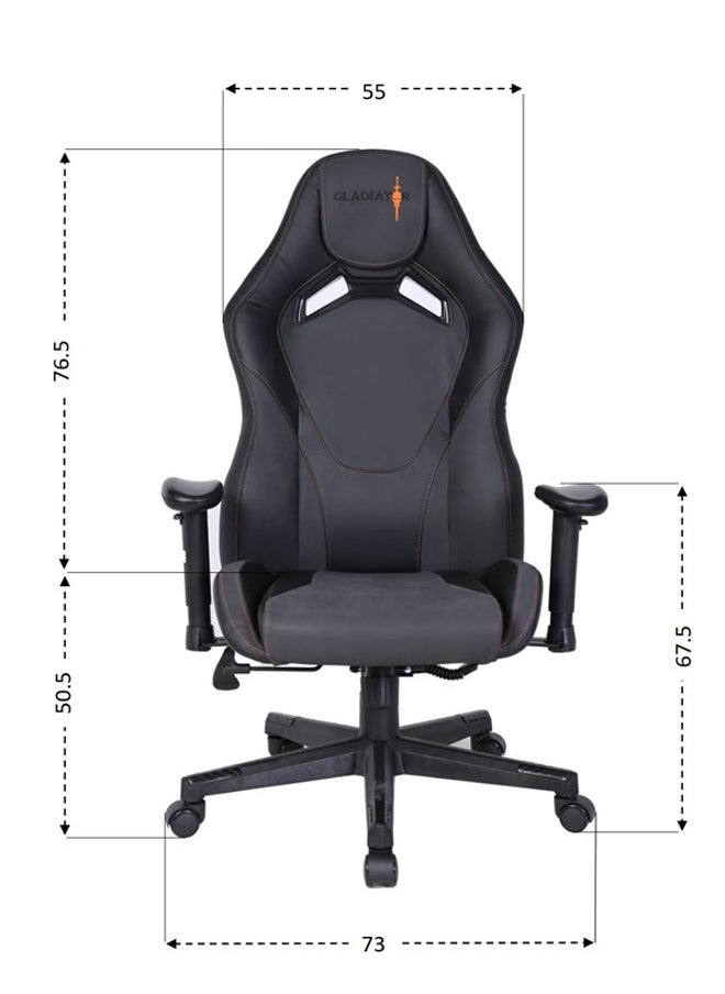 Multifunction High Quality Ergonomic Swivel Adjustable Height Gaming Chair Office Chair Leather High Back Reclining Function Ergonomic Design Comfortable Neck and Lumber Support Armrest Headrest Computer Chair for Home Office 73x127 cm