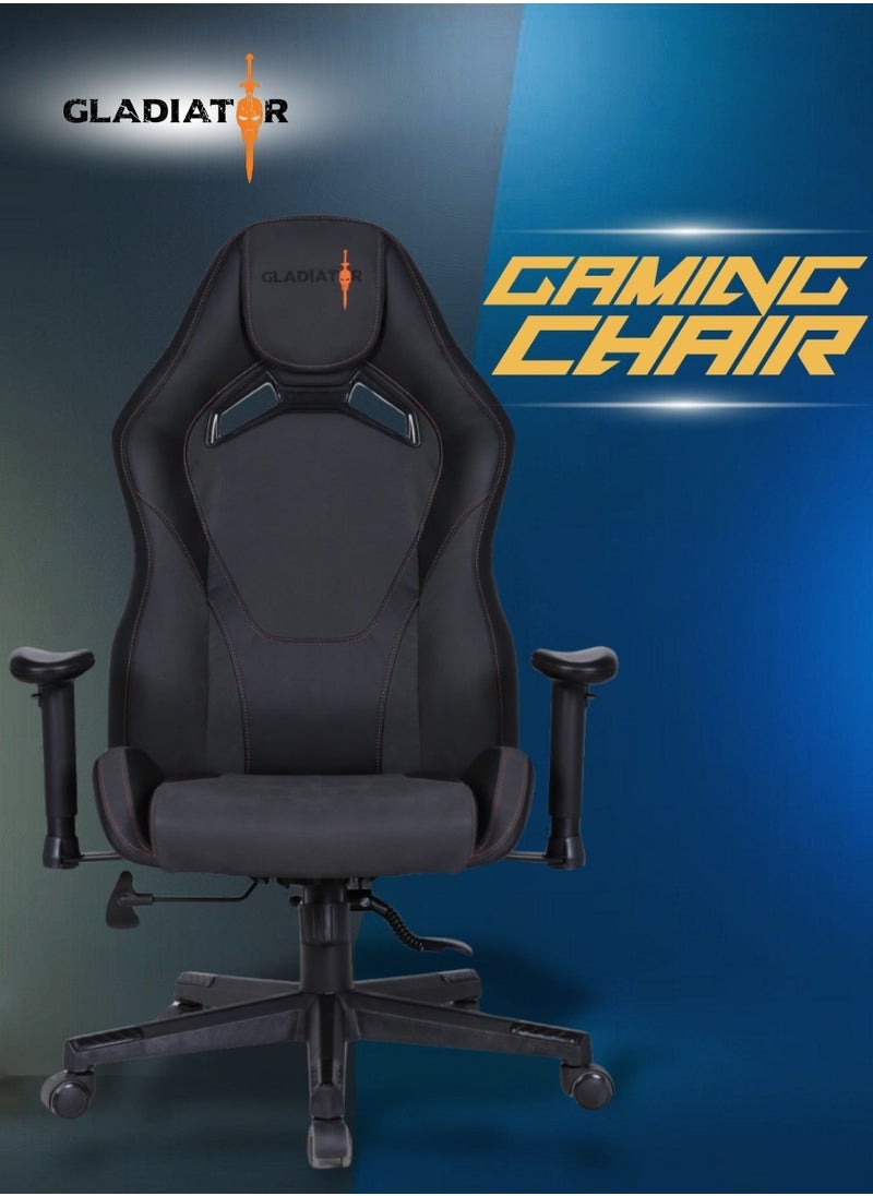 Multifunction High Quality Ergonomic Swivel Adjustable Height Gaming Chair Office Chair Leather High Back Reclining Function Ergonomic Design Comfortable Neck and Lumber Support Armrest Headrest Computer Chair for Home Office 73x127 cm