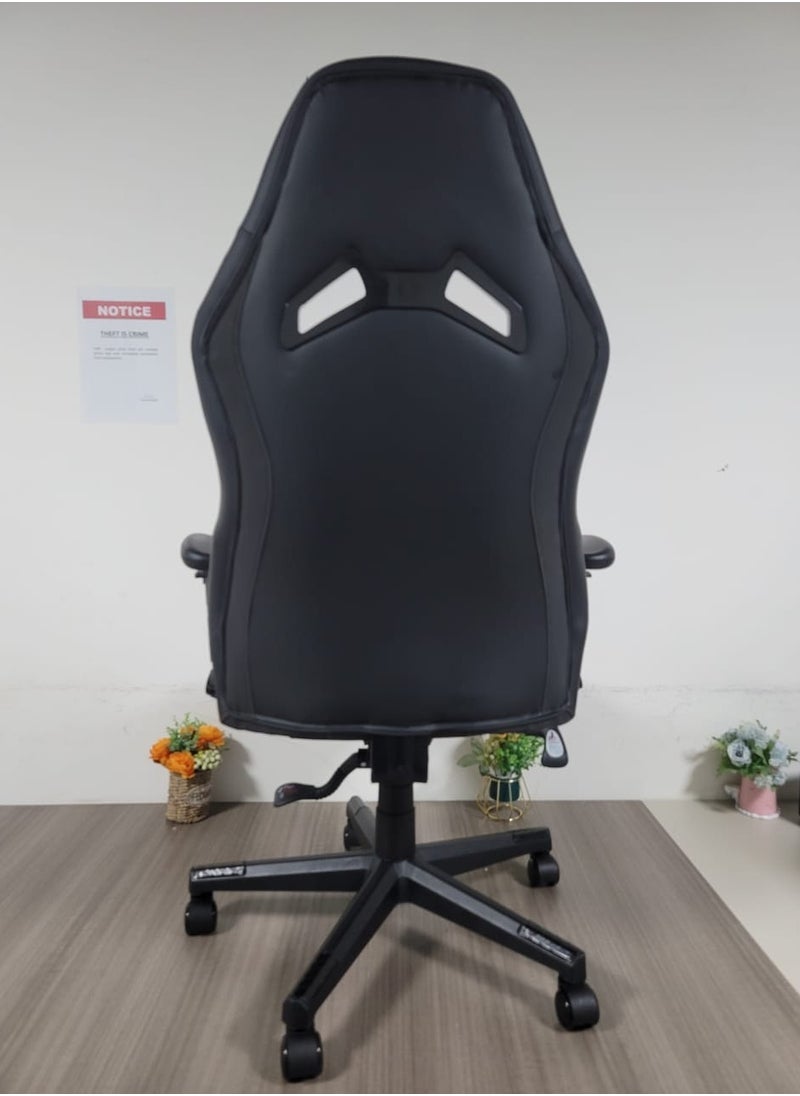 Multifunction High Quality Ergonomic Swivel Adjustable Height Gaming Chair Office Chair Leather High Back Reclining Function Ergonomic Design Comfortable Neck and Lumber Support Armrest Headrest Computer Chair for Home Office 73x127 cm