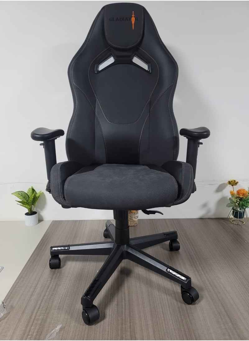 Multifunction High Quality Ergonomic Swivel Adjustable Height Gaming Chair Office Chair Leather High Back Reclining Function Ergonomic Design Comfortable Neck and Lumber Support Armrest Headrest Computer Chair for Home Office 73x127 cm