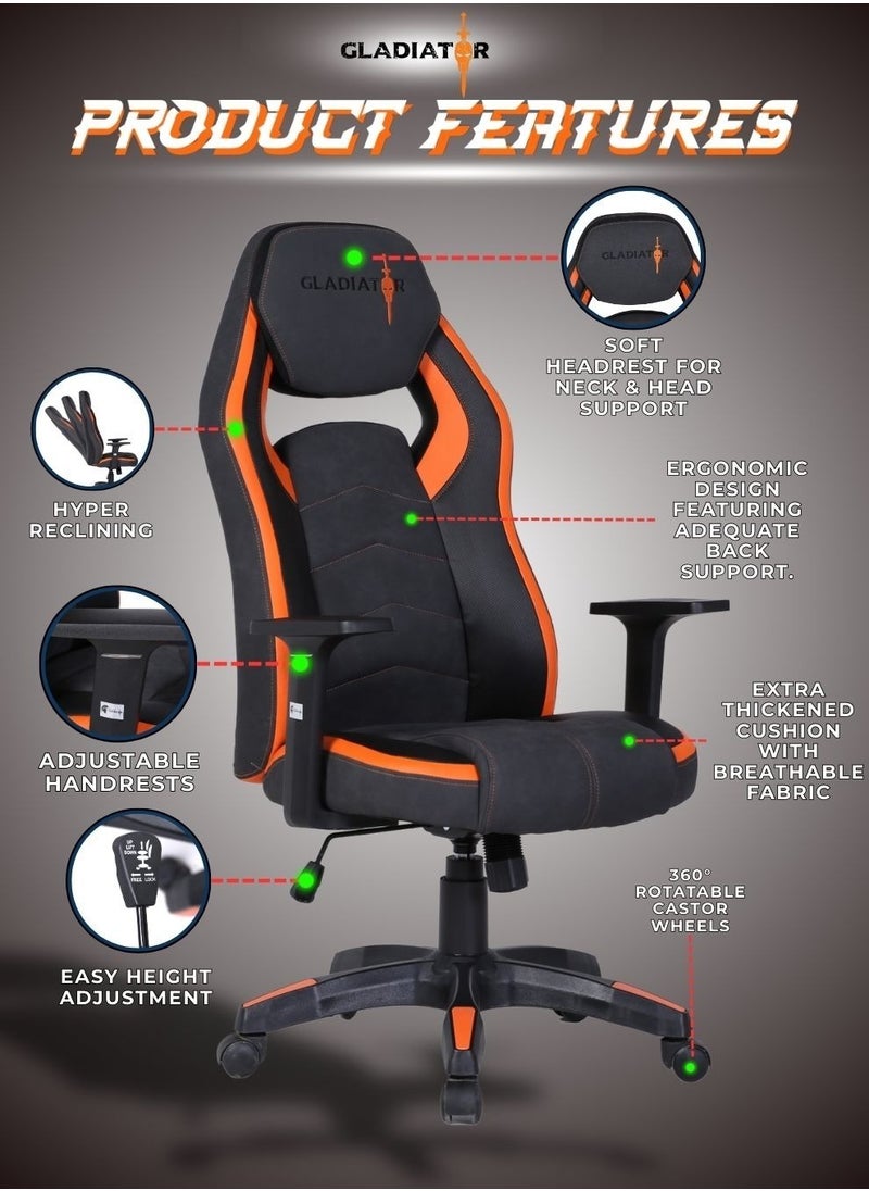 Multifunction High Quality Ergonomic Swivel Adjustable Height Gaming Chair Office Chair Leather High Back Reclining Function Ergonomic Design Comfortable Neck and Lumber Support Armrest Headrest Computer Chair for Home Office 65.5x128.5 cm