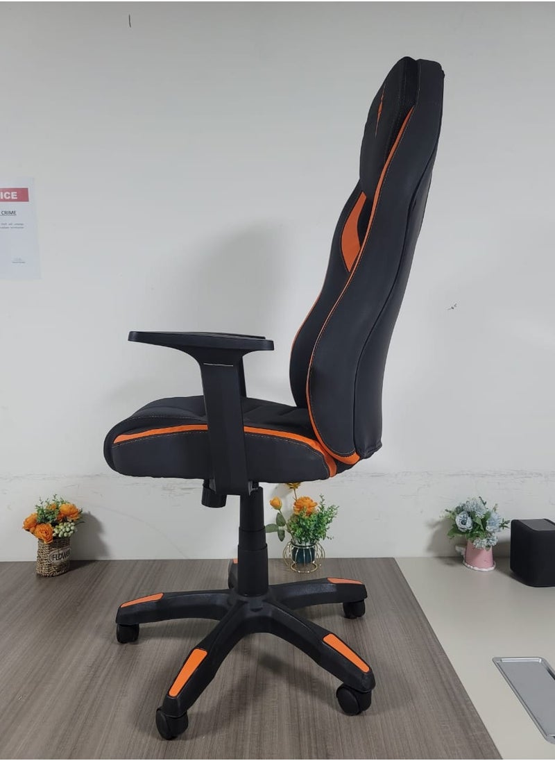 Multifunction High Quality Ergonomic Swivel Adjustable Height Gaming Chair Office Chair Leather High Back Reclining Function Ergonomic Design Comfortable Neck and Lumber Support Armrest Headrest Computer Chair for Home Office 65.5x128.5 cm