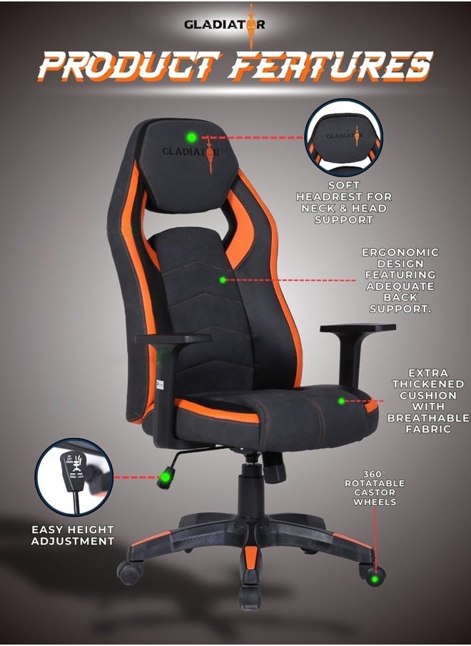 Multifunction High Quality Ergonomic Swivel Adjustable Height Gaming Chair Office Chair Leather High Back Ergonomic Design Comfortable Neck and Lumber Support Armrest Headrest Computer Chair for Home Office 65.5x128.5 cm