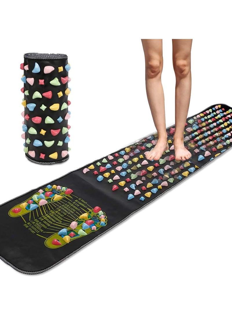 Foot Massage Mat, Reflexology Walk Massager Mats Acupressure Foot Pad Acupoint Mat for Blood Circulation Body Foot Leg Pain Relieve Relief (68 x 13inch)