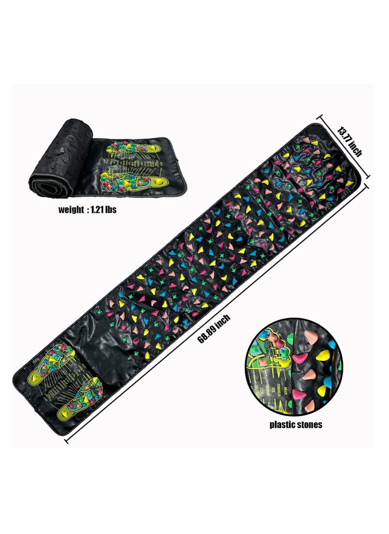 Foot Massage Mat, Reflexology Walk Massager Mats Acupressure Foot Pad Acupoint Mat for Blood Circulation Body Foot Leg Pain Relieve Relief (68 x 13inch)