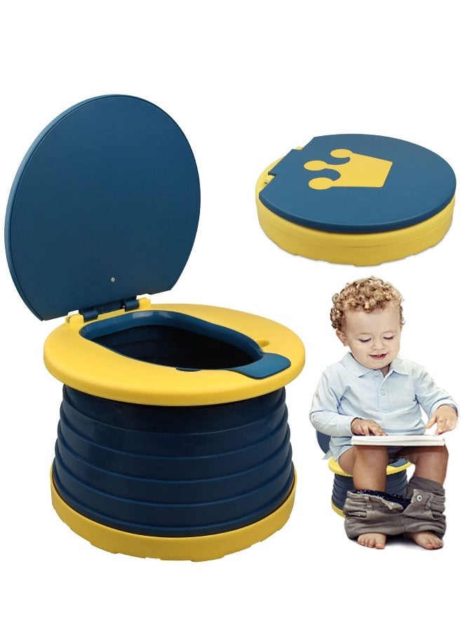 2-in-1 Portable Potty Travel Foldable Potty Training Seat with 15PCS Cleaning Bags for Toddlers