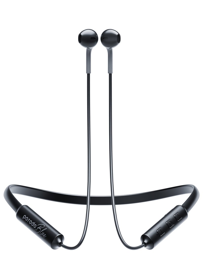 Blue ENC Neckband Apple Buds Earphones - Black