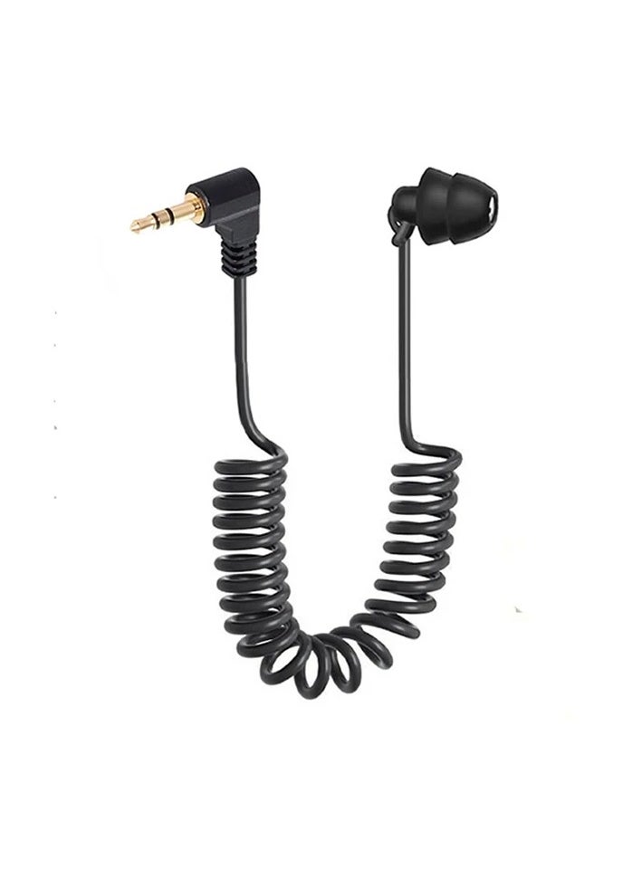 3.5mm Spring Earphones, Compact And Portable Single Side Earphone, Heavy Bass Single Jack In Ear Wired Headset, Noise Isolating Earplugs For Mobile Phone Mp3 Computer, (1pc, Black)