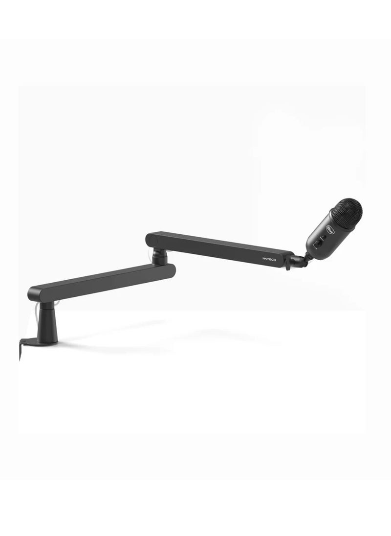 Lizard Boom Arm MI0 Mic Arm Desk Mount, Low Profile 360° Swivel Mic Boom Arm, Adjustable Microphone Arm With Detachable Rise Column And Built-In Cable Management Microphone Stand For Streaming And Recording Mic Stand