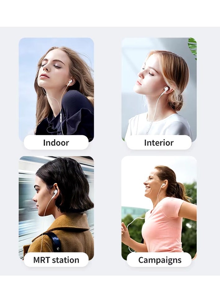 Earphones with Type-C Connector - Immersive Sound, Crystal-Clear Audio, Deep Bass, Ergonomic Design for Ultimate Comfort & All-Day Secure Fit