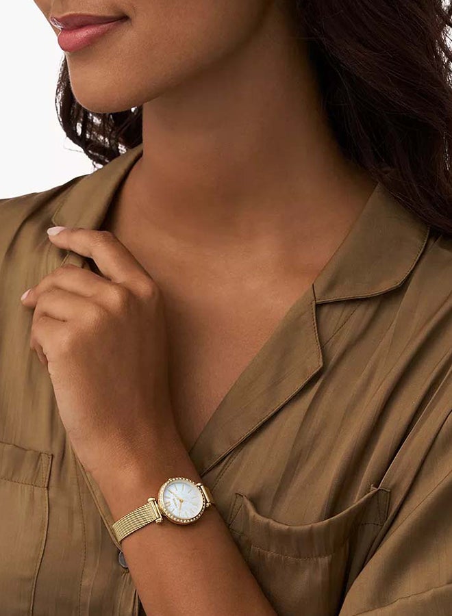 Women's Tillie Mini Three-Hand Gold-Tone Stainless Steel Mesh Watch BQ3898 - 26mm